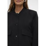 Jas - Kort - Hoge Opstaande Kraag - Lange Mouwen - Knoopsluiting - Voorzakken