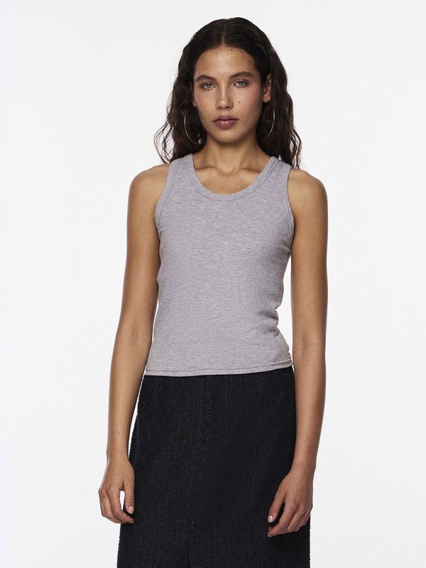 PIECES - PCANIBI - Top - Lichtgrijs - Mouwloos - Slanke Pasvorm