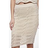 PIECES - PCAIA - Kokerrok - Beige - Knielengte