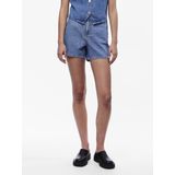 Pieces Pcsky Hw Rhinestone Shorts Blue Denim BLAUW
