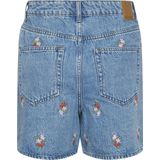Denim Short - Hoog Taille - Geborduurde Bloemen - Biologisch Katoen