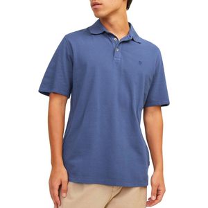 JACK&JONES PREMIUM Polo - Blauw - Polostof - Korte Mouwen - Regular Fit