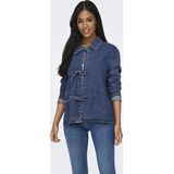 Onlthille - Denim Jas - Lang - Gespreide Kraag - Voorzakken