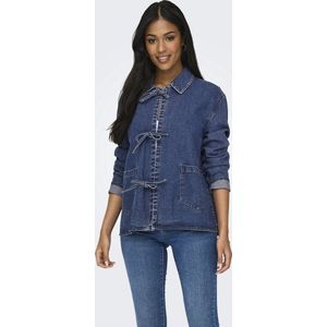 Onlthille - Denim Jas - Lang - Gespreide Kraag - Voorzakken