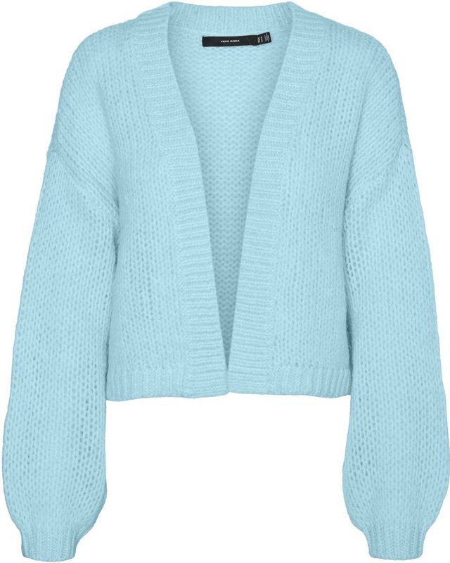 Vero Moda - Butter - Gebreid Vest - V-hals - Lange Mouwen - Ballonmouwen