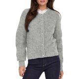 JDY - Gebreide Trui - O-hals - Lange Mouwen - Knoopsluiting - Parel Versiering