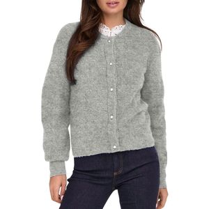 JDY - Gebreide Trui - O-hals - Lange Mouwen - Knoopsluiting - Parel Versiering