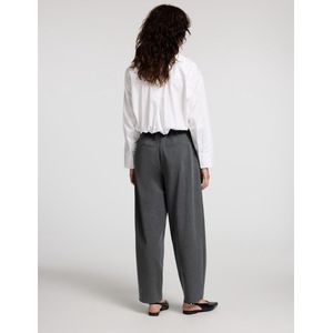 Selected Femme Piya Hw Barrel Pant Dark Grey Detail Melange