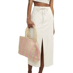 Jack & Jones Dora Jjxx Midi Rok - Denim - 100% Katoen - Hoge Split