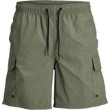 Jack & Jones - Fiji Cargo - Zwemshort - Donkergroen - 100% Polyamide, Regular Fit, Elastische Tailleband