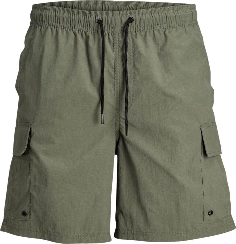 Jack & Jones - Fiji Cargo - Zwemshort - Donkergroen - 100% Polyamide, Regular Fit, Elastische Tailleband