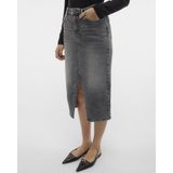 Vero Moda - Denim Rok - Grijs - Hoogwaardige Katoen - 5-Pocket Design