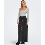ONLKITA - Button Maxi DNM - Rok - Washed Black - Maxi Lengte