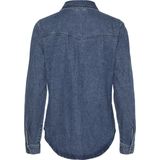 Vero Moda - Vmjennie Ls Blouse - Denim - Blue - Katoen/Viscose