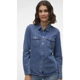 Vero Moda - Vmjennie Ls Blouse - Denim - Blue - Katoen/Viscose