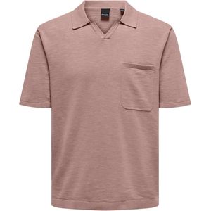 Only Sons Poloshirt Onsace Reg Ss Slub Polo Knit 22019517 Burlwood Mannen