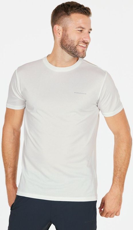 Endurance - Vernon - Functioneel Shirt - Wit - Jersey, Ronde Hals, Kwartmouw