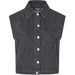 mbyM, Dames, Jassen, Grijs, Maat: S Denim,