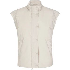 mbyM, Jassen, Dames, Beige, S/M, Polyester, Stijlvolle Puffer Vest voor herfstoutfits