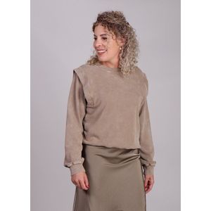 mbyM - Katti-M Sweater - Beige - Katoen - Schouderdetails
