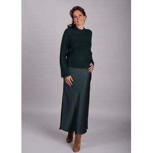 mbyM - Maila - Lange Satijnen Rok - Donkergroen