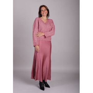 Roze lange satijnen rok Maila - mbyM