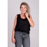 MbyM - Meline - Blousetop - Zwart - Fluffy - Mouwloos