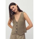 mbyM - Ilina-M Gilet - Beige - Gebreid