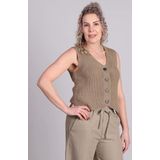 mbyM - Ilina-M Gilet - Beige - Gebreid
