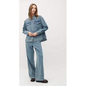 mbyM - Katyn-M - Jeans - Blauw - Wijde Pijpen - Middelhoge Taille