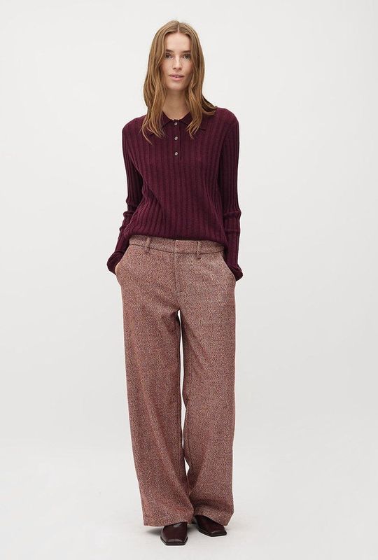 MbyM - Tarrina-M - Pantalon - Gemêleerd Rood - Middelhoog