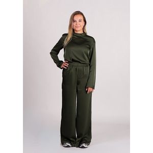 MbyM - Asaka-M - Broek - Donker Groen - Wide-leg