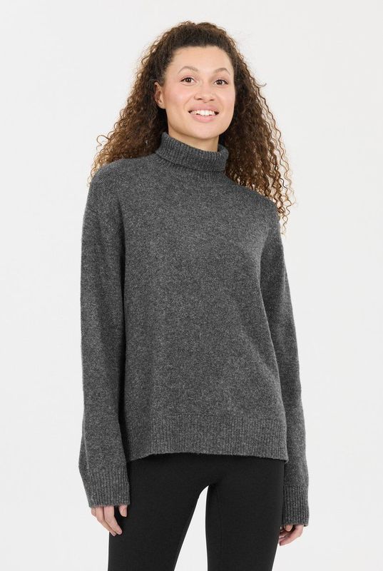 ATHLECIA Womens Daviana Knitted High Neck Trui (Dames |grijs)