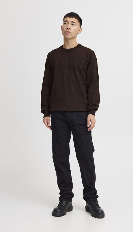 Pullovers - Chicory Coffee - Regular Fit - Lange Mouwen - Ronde Hals