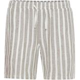 Solid Fried - Korte Broek - Grijs - Crème Wit - 58% Linnen - 42% Viscose