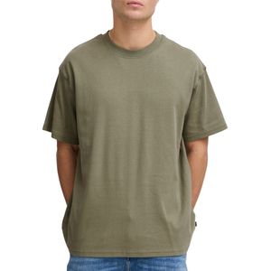 Solid Gemêleerd Regular Fit T-shirt Groen