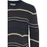 Blend - Trui - Ronde Hals - Katoen - Fijn Gebreid - Geribde Boorden