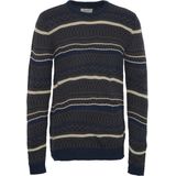 Blend - Trui - Ronde Hals - Katoen - Fijn Gebreid - Geribde Boorden