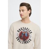 BLEND Sweatshirt  beige / donkerrood / zwart / wit