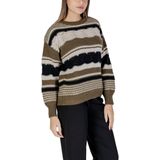 Ichi - Ronde-Hals Knitwear - Groen - 100% Polyester