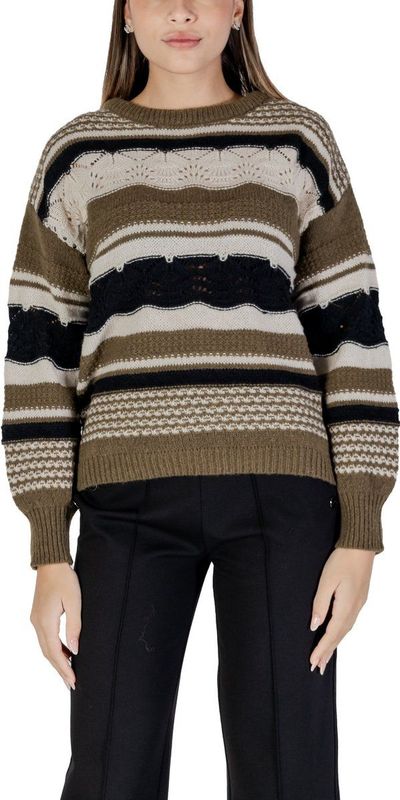 Ichi - Ronde-Hals Knitwear - Groen - 100% Polyester