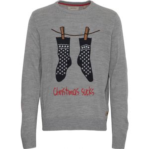 Blend - Kersttrui - Grijs - 100% Acryl