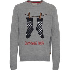 Blend - Kersttrui - Grijs - 100% Acryl