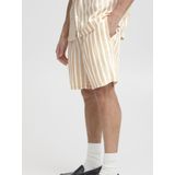 Solid - Korte Broeken - Beige - Linnen - Regular Fit