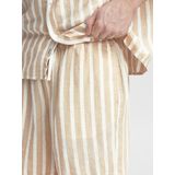 Solid - Korte Broeken - Beige - Linnen - Regular Fit