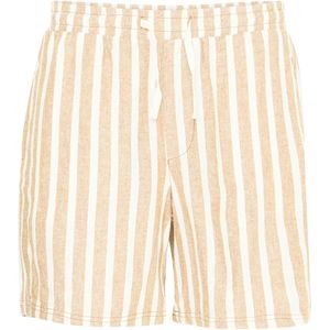 Solid - Korte Broeken - Beige - Linnen - Regular Fit