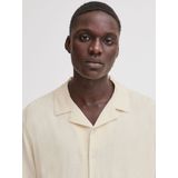 Blend - Casual Overhemd - Zand - Korte Mouwen - Regular Fit