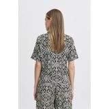 Ichi Blouse Ihlinno Sh2 20122921 204432 Black Diamond Ikat Dames Maat - W44