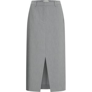 Ichi - Spijkerrok - Grijs - 80% Polyester - 16% Viscose - 4% Elastane