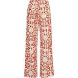 ICHI Ihkate Print Wide Casual Zakelijke Broek Dames - Fiesta Flower Aop